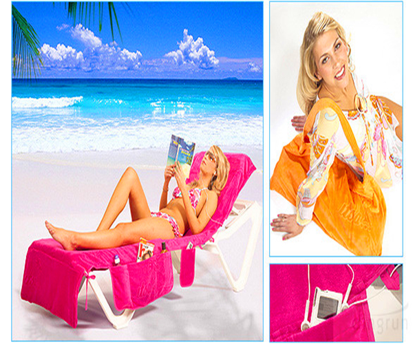 Folding fashionable beach towel bag