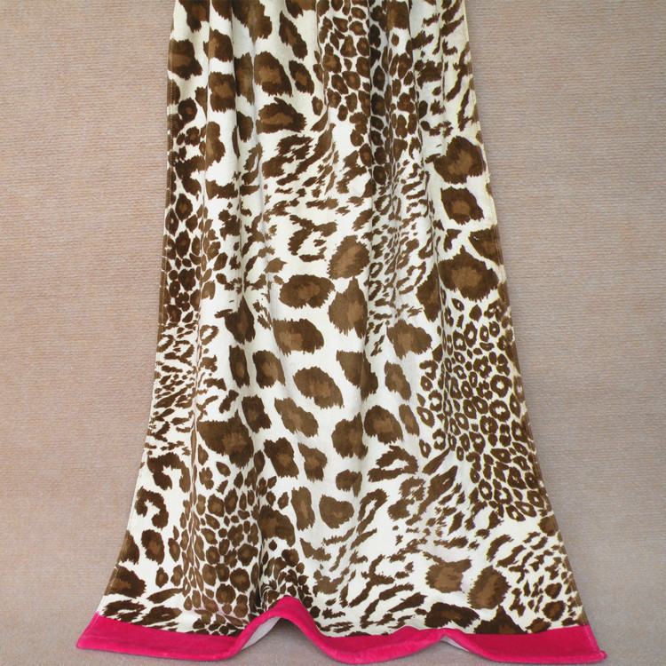Leopard Printing Beach Towel, Cotton Printing Beach Towel, Reactive Printing Beach Towel