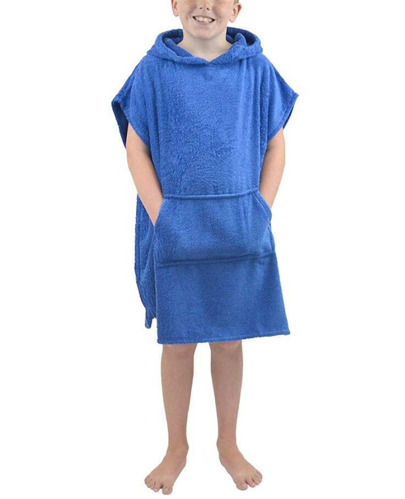Microfiber Cotton Hooded Surf Poncho Beach Towels for Kids Hooded Towel for Teen Soft Flannel Changing Robe