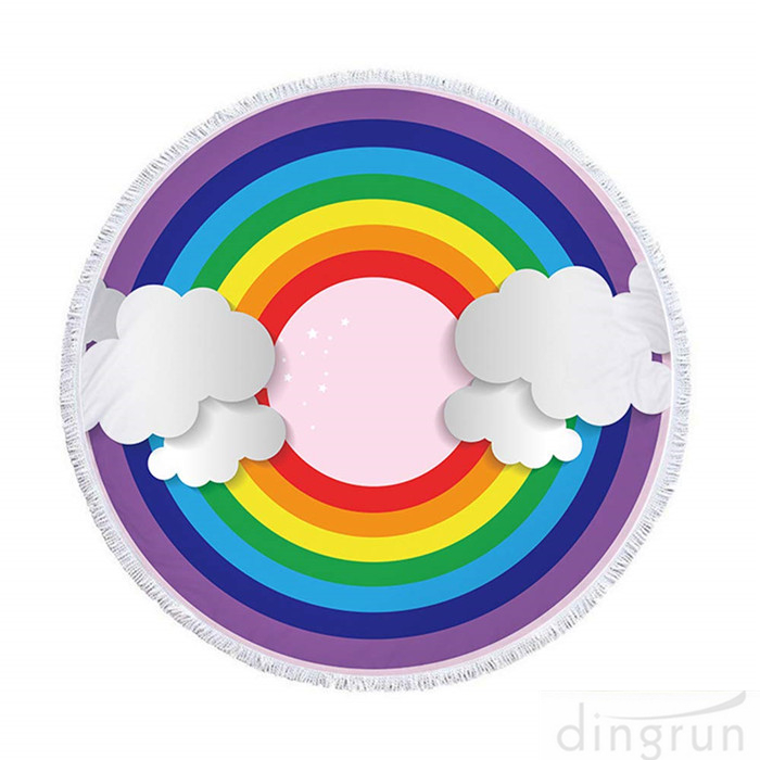 Newest Rainbow Printed Round Beach Towel
