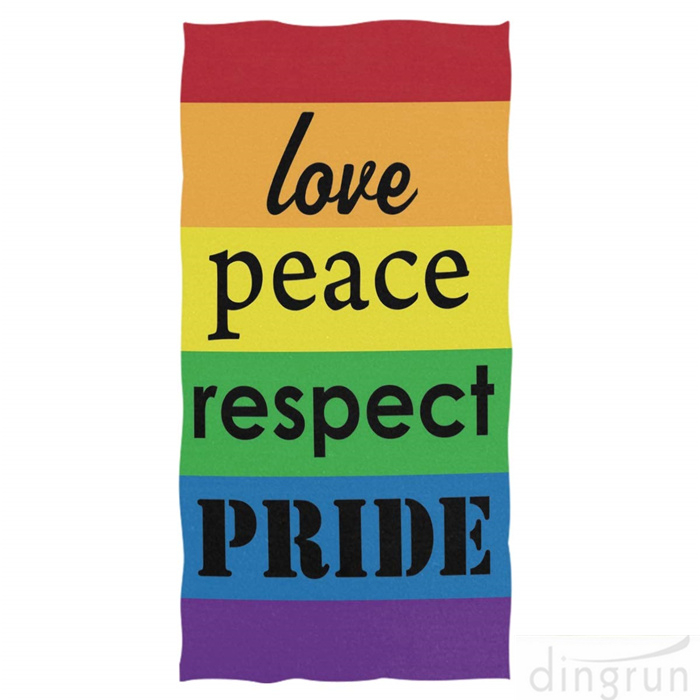 Rainbow Pride Beach Towel Gay Lesbian LGBT Support Bathroom Towel
