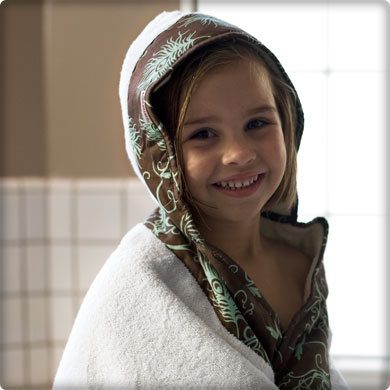 beautiful baby hooded towel