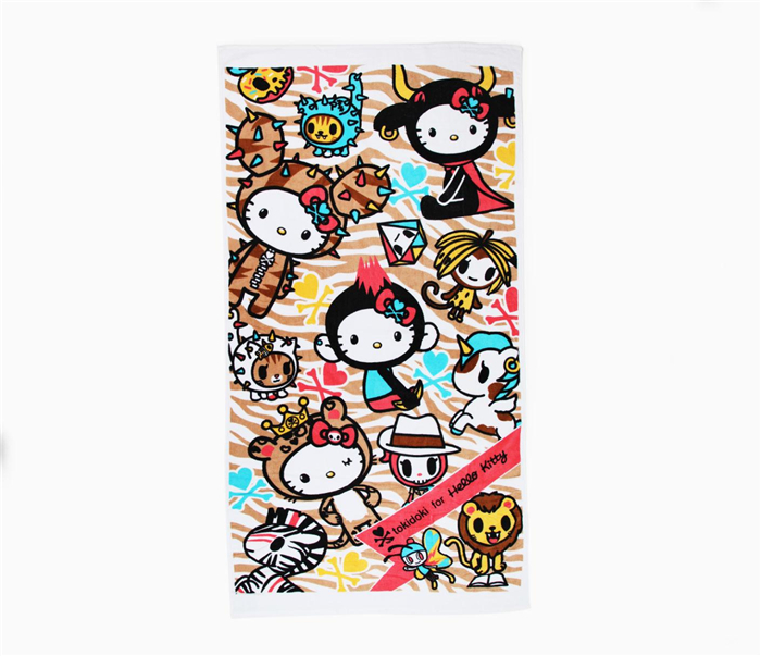 Hello Kitty的沙滩毛巾，自定义印花沙滩巾