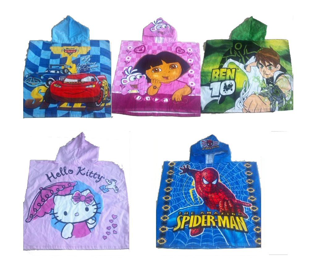 儿童连帽沙滩巾雨披