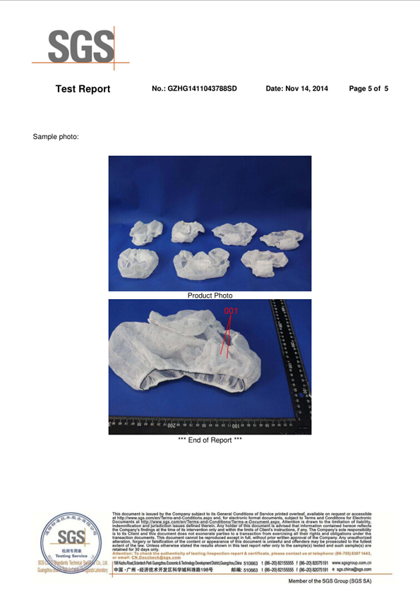 SGS for disposable panty - 5