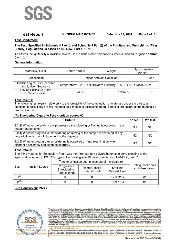 China SGS for pp flame-retarded nonwoven - 2 manufacturer