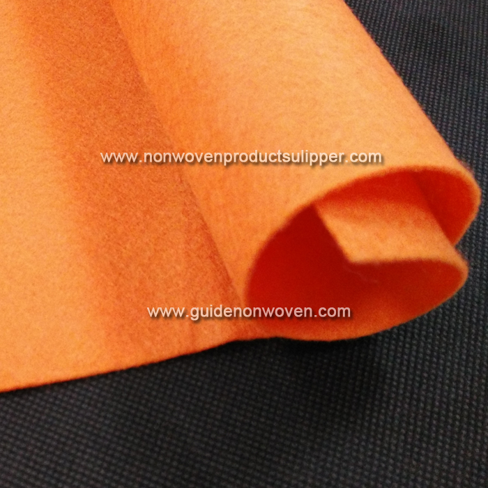 PDSC-ORA Orange Color Needle Punch Non Woven Mat For DIY Handicraft