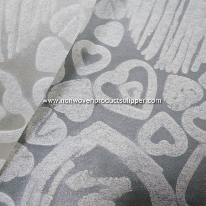 Light Yellow Heart-shaped Embossing GT-HSLIYE01 PP Spunbond Non Woven Custom Wrapping Paper On Sales