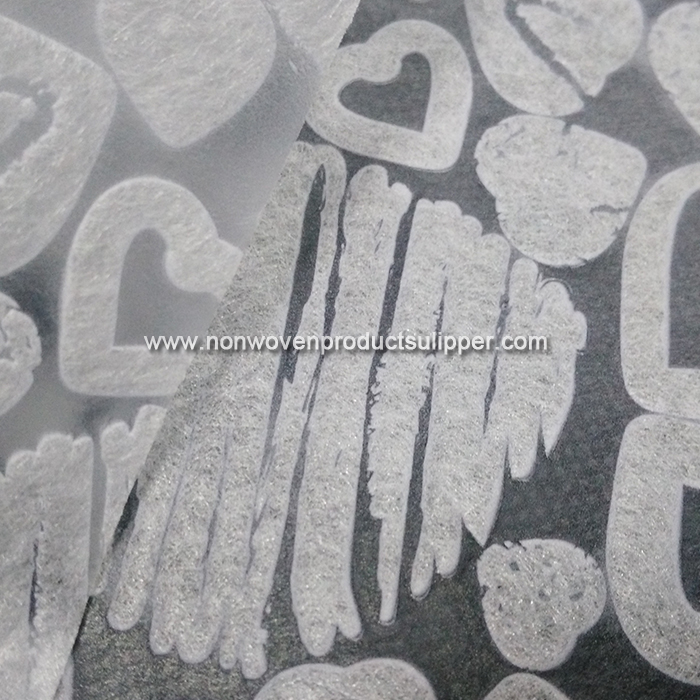Heart-shaped Embossing GTRX-HSWH01 Polypropylene Spunbonded Non Woven Wholesale Floral Wrapping Roll For Wedding