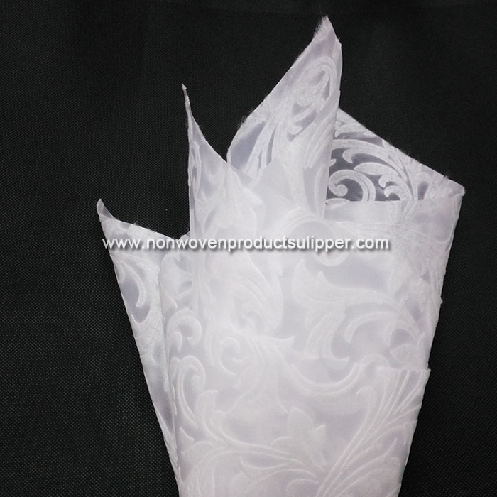 White Leaf Embossing GTRX-LEWH01 PP Spunbonded Non Woven Wrapping Paper For Flowers