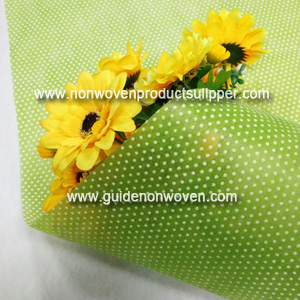 China GTTNg-wr Green Color White Small Round Dot Printing Non Woven Fabric For Flower Sleeves manufacturer GTTNg-wr Green Color White Small Round Dot Printing Non Woven Fabric For Flower Sleeves