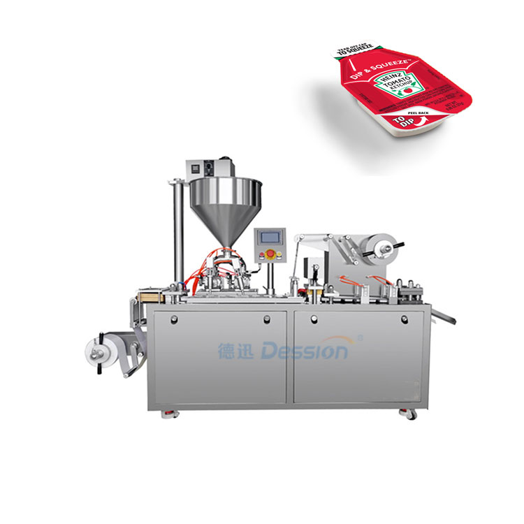Paste sauce butter cheese ketchup liquid honey chocolate aluminum foil jam blister packaging machine