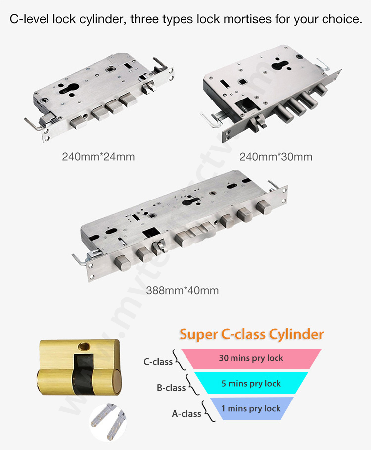 Smart Fingerprint Door Lock Keyless Home Office Security Door Lock With C Level Cylinder