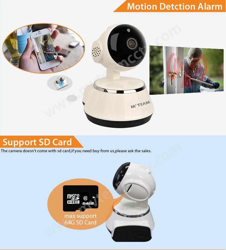 Plug and Play Two-way intercom P/T 720P Wifi Smart Cloud IP Camera(H100-Q6)