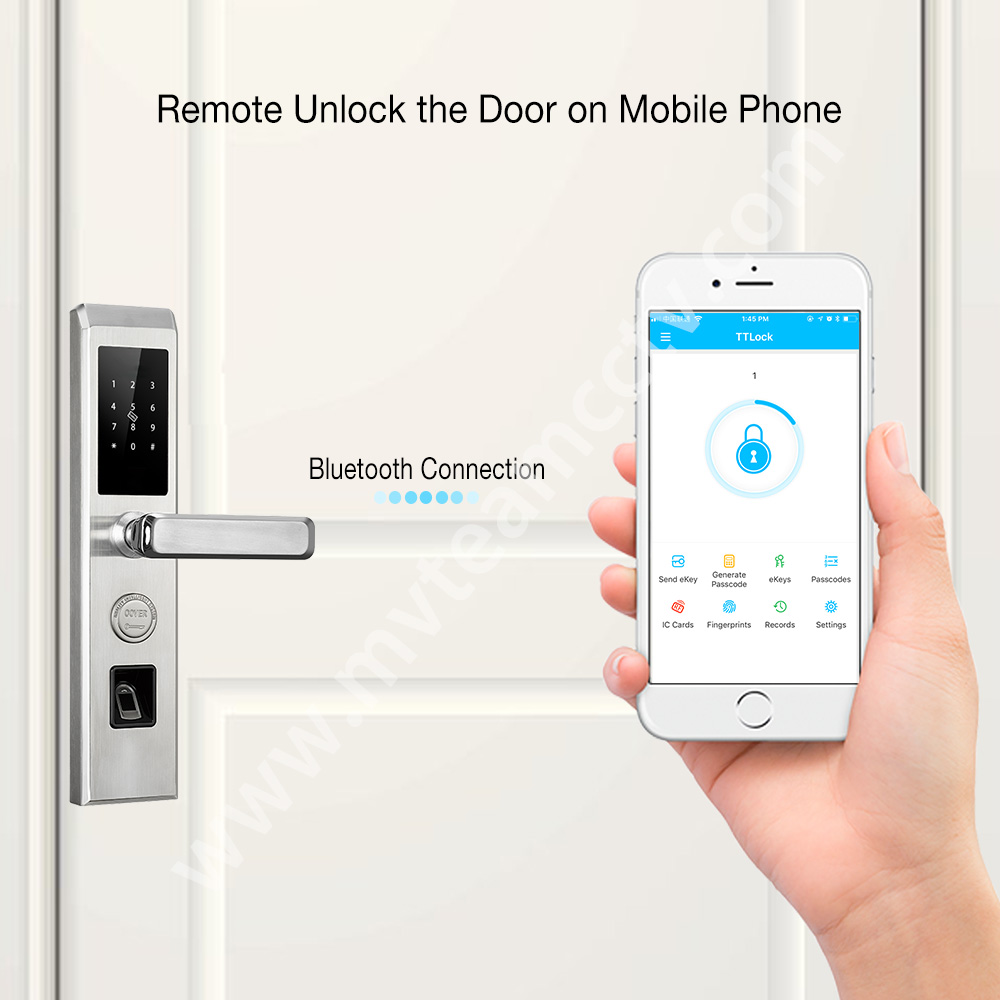 Remote Door Lock Fingerprint Recognition House Front Door Lock for Home Security