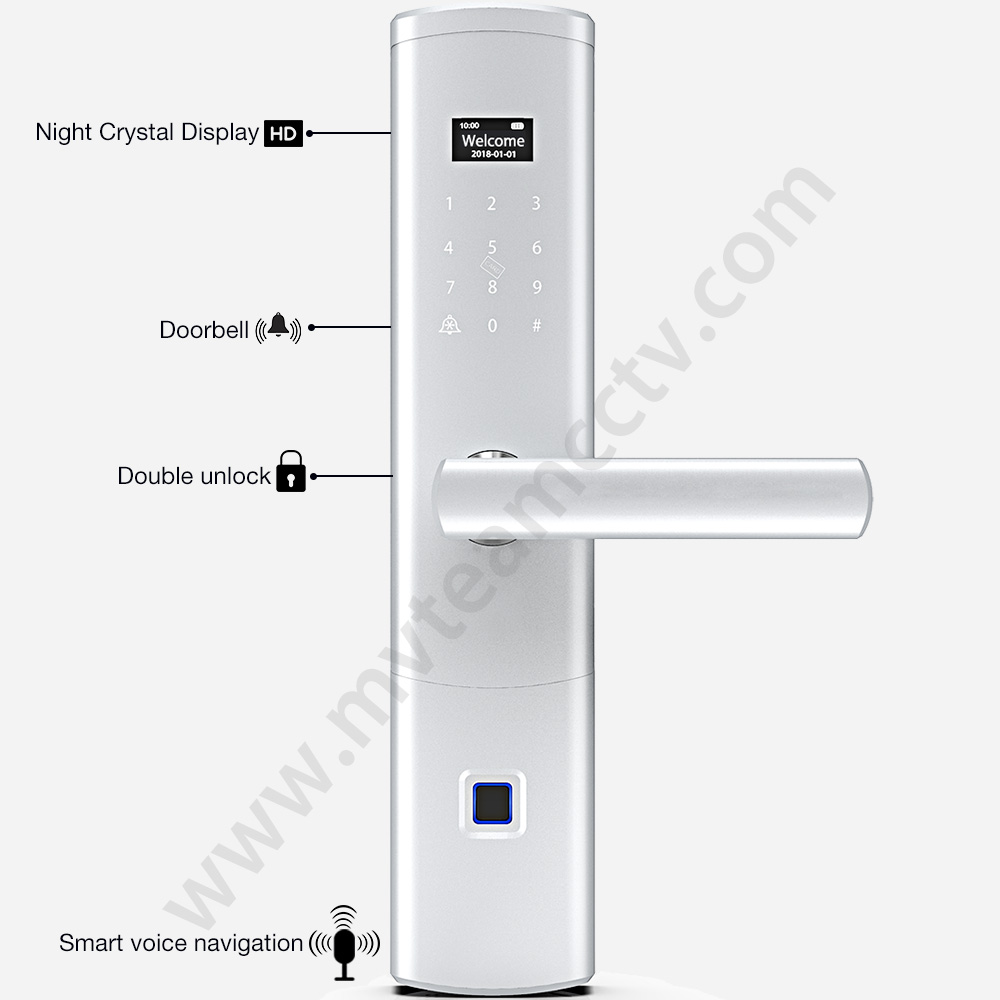 Thumbprint Lock Electronic Smart Keyless Door Lock with Discreet Peek-Proof Touchscreen Keypad, Auto Lock, Battery Backup