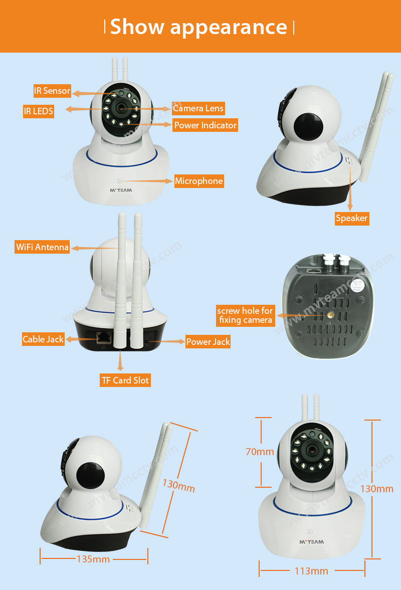 2MP 1080P Wifi Home Security Camera Pan Tilt Baby Monitor(H100-D8)