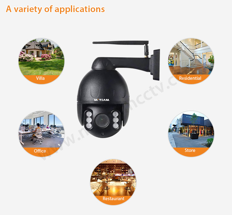 Vandal Proof Metal Housing 2.5 Inch Mini PTZ Camera 4X Zoom Waterproof IP66 1080P Smart Home WiFi Security Camera