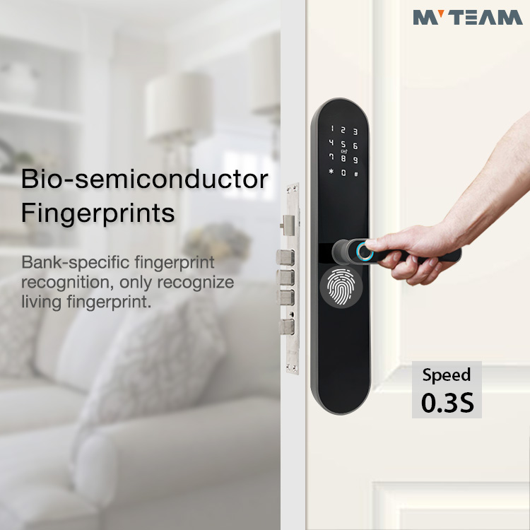 China Factory Price Fingerprint Smart Door Lock Digital M1 Card WiFi APP Bluetooth Smart Home Hotel WiFi Door Lock System