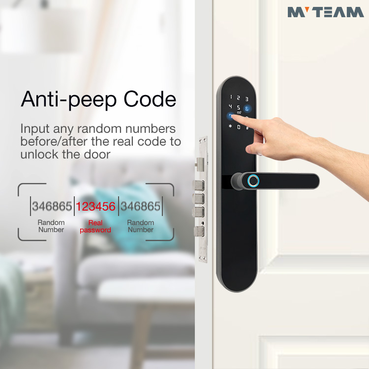 China Factory Price Fingerprint Smart Door Lock Digital M1 Card WiFi APP Bluetooth Smart Home Hotel WiFi Door Lock System