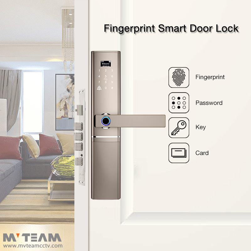 Serrure de porte d'entrée avec pêne dormant Serrure de porte à empreinte digitale électronique
