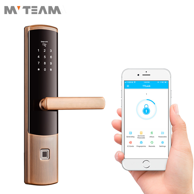 Hohe Sicherheit Fingerprint Intelligente Fernbedienung Bluetooth-Türschloss mit APP