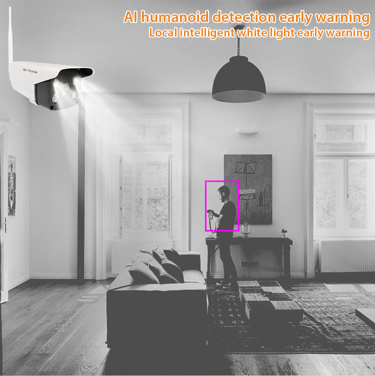 Outdoor IP WiFi Camera AI Humanoid Detection Early Warning Waterproof HD 2MP 1080P CCTV Surveillance Smart Security Camera