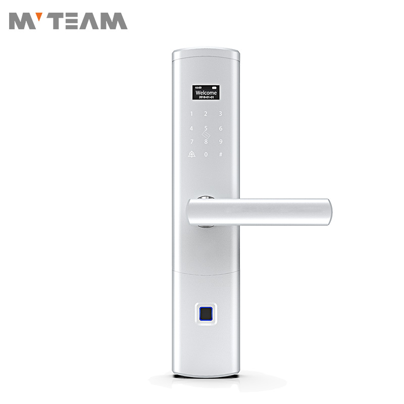 Serrure de porte électronique intelligente sans clé avec clavier discret à écran tactile à l'épreuve des bleus, verrouillage automatique, batterie de secours