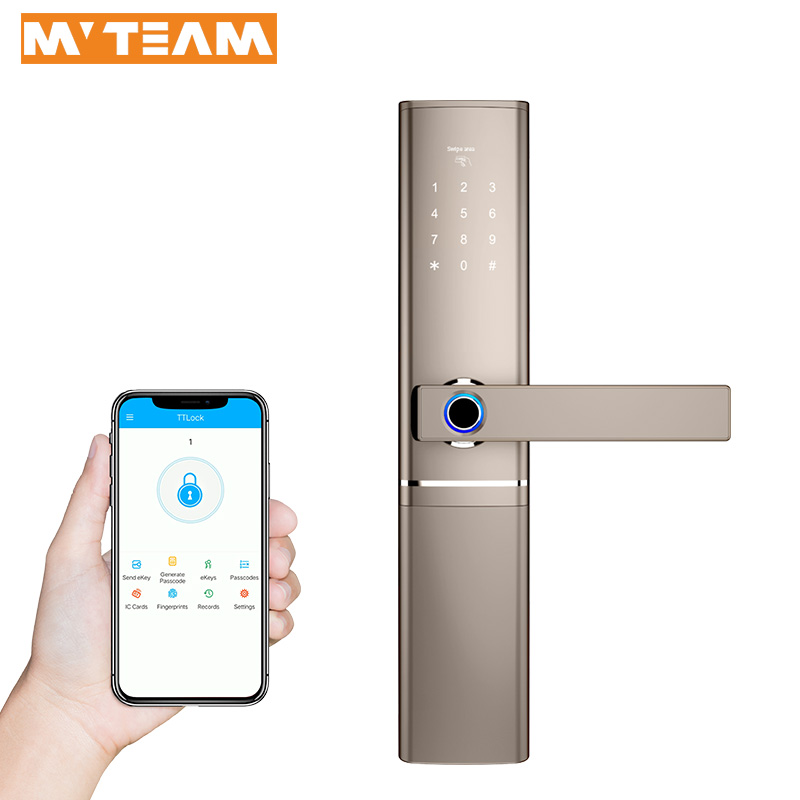 Villa Home Office Airbnb Rental House Keyless Digital Smart Door Lock Maniglia con impronta digitale, APP, sblocco Bluetooth
