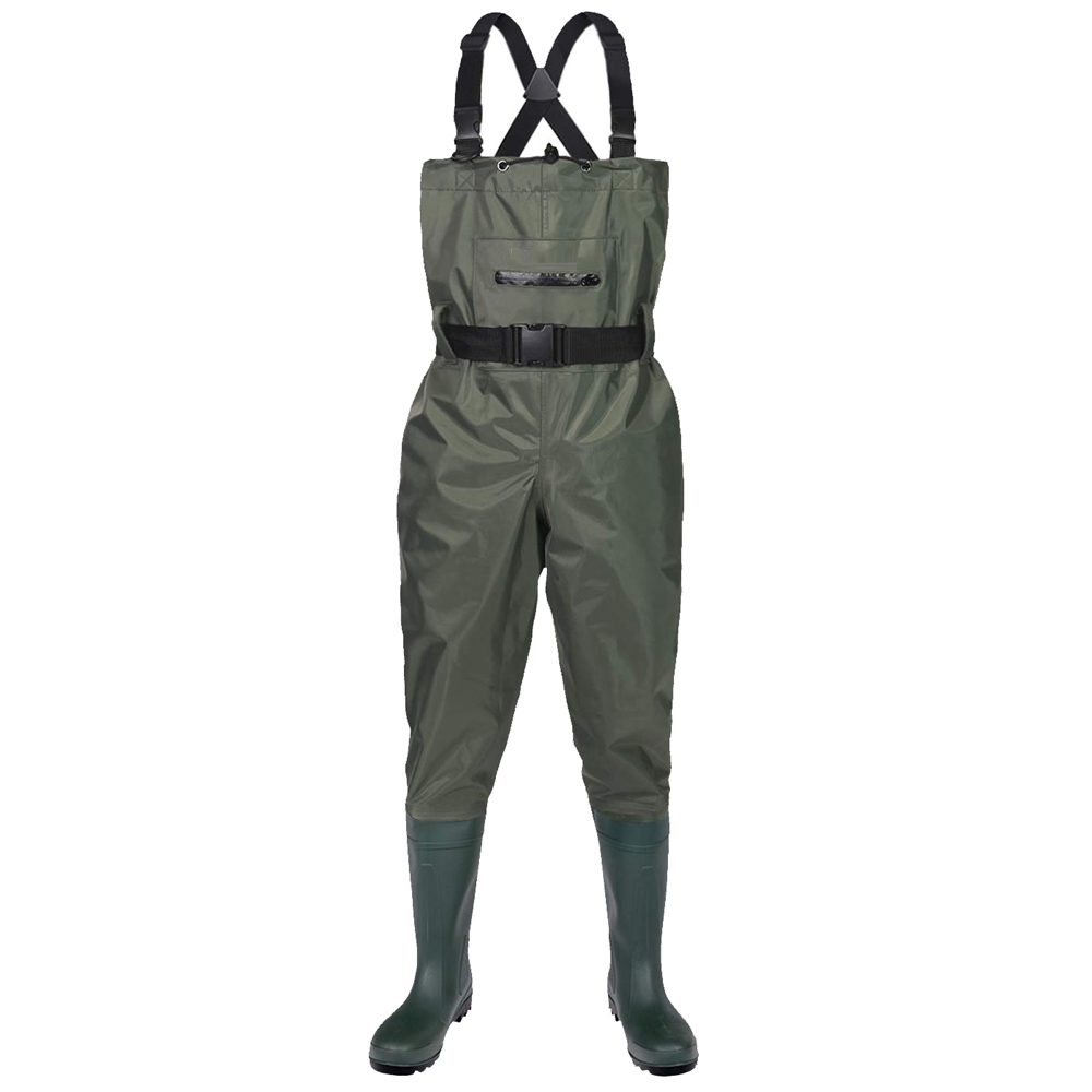 CW002 cuissardes de pêche en nylon PVC antidérapantes à l'épreuve de l'eau avec des bottes en PVC