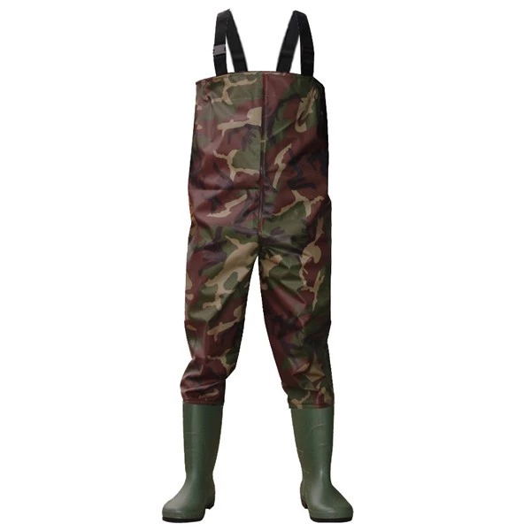 CW003 nylon pvc étanche à l'eau pantalon de pêche cuissardes avec des bottes en pvc