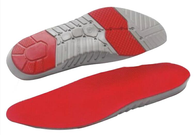 China HSI-063 Red anti-fatigue shock absorption invsible height increase comfortable GEL PU Insole for Shoes manufacturer