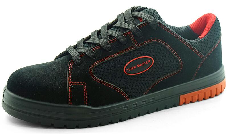 China SMR09 Black suede leather metal free fiberglass toe sport type safety shoes for work manufacturer