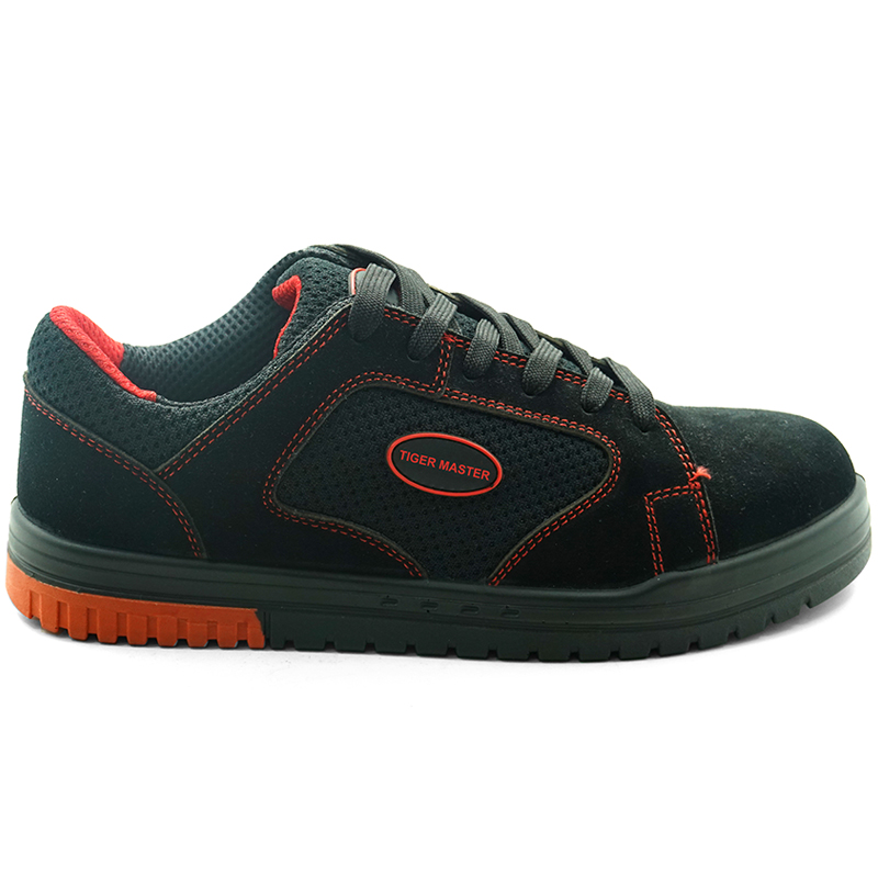 China SMR09 Black suede leather metal free fiberglass toe sport type safety shoes for work manufacturer