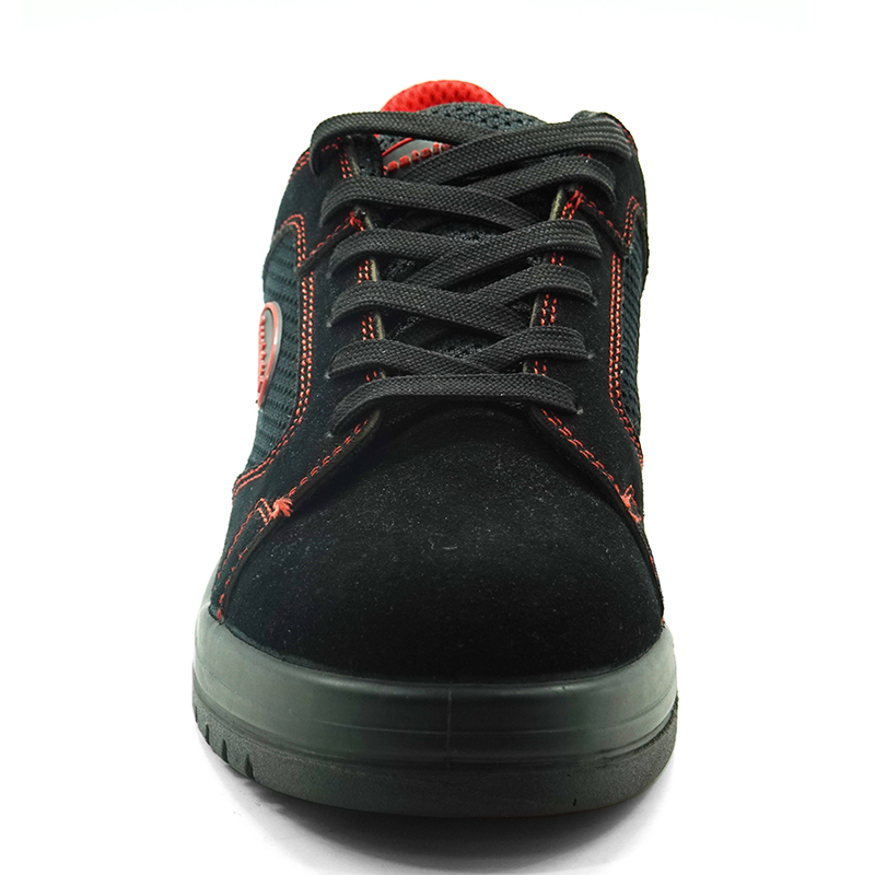China SMR09 Black suede leather metal free fiberglass toe sport type safety shoes for work manufacturer