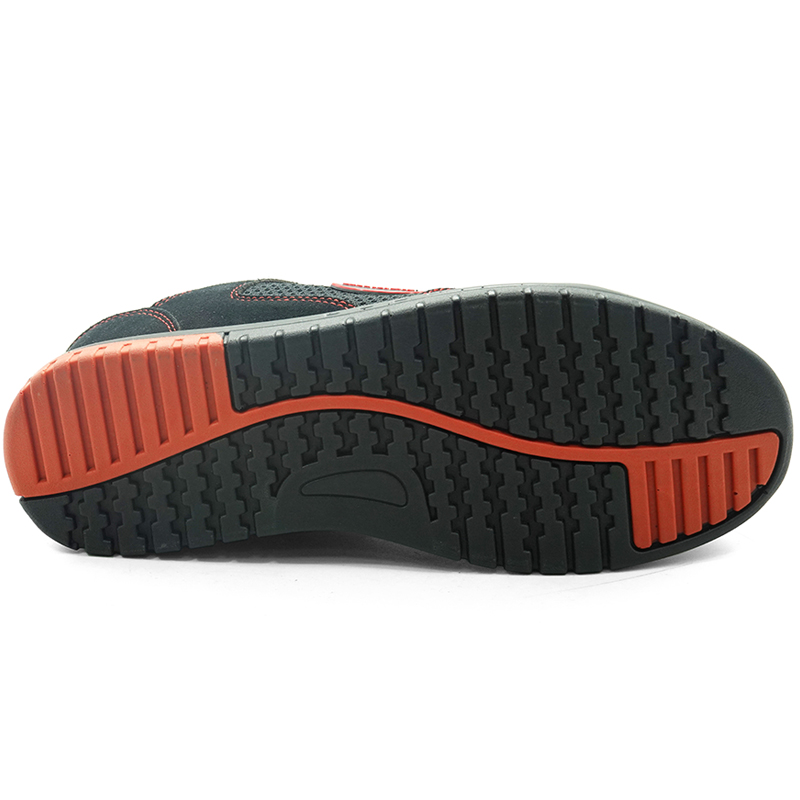 China SMR09 Black suede leather metal free fiberglass toe sport type safety shoes for work manufacturer