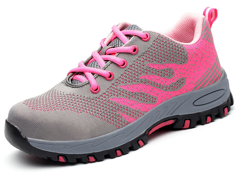 China SP012 rubber sole flyknit steel toe sport type women safety shoe manufacturer