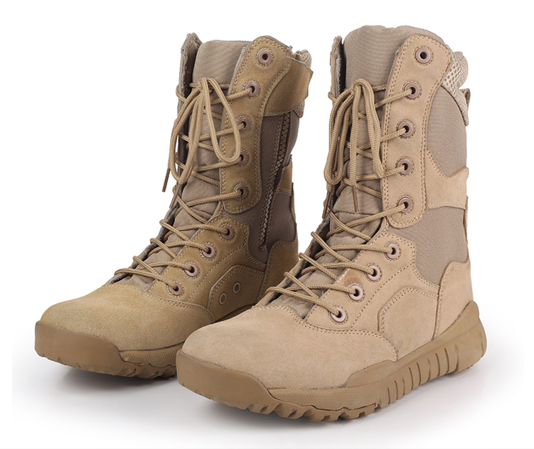 Men\'s Bright Brown Combat Boots Durable Suede Leather Military Army Desert Boot FREE SOLDIER Men main image 3