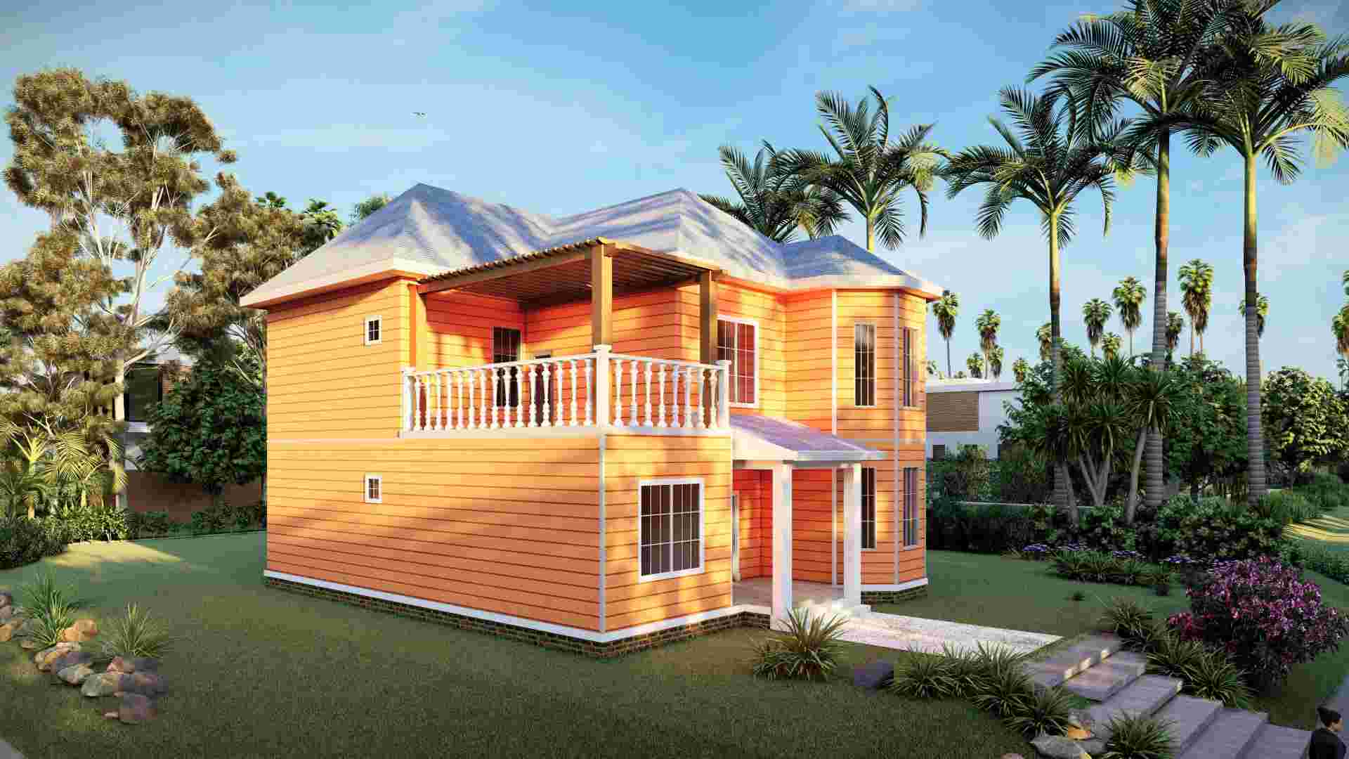 Luxus-Stahlrahmen Pre Engineered Light Steel House Building -QB22