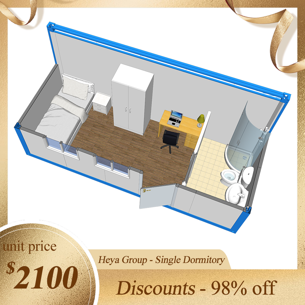 Dormitório Contêiner Pronto para Casa de Montagem Pré-fabricada