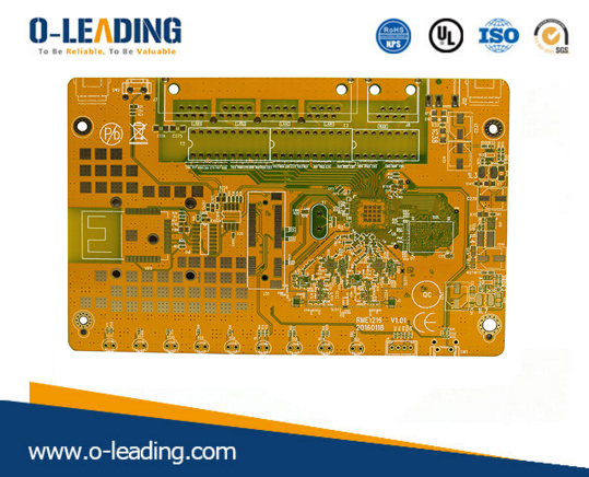 Panneau de bobine jaune 4L avec matériau de base FR-4, finition de surface ENIG, assemblage de PCB en Chine, épaisseur finale de 1,8 mm, application électronique grand public