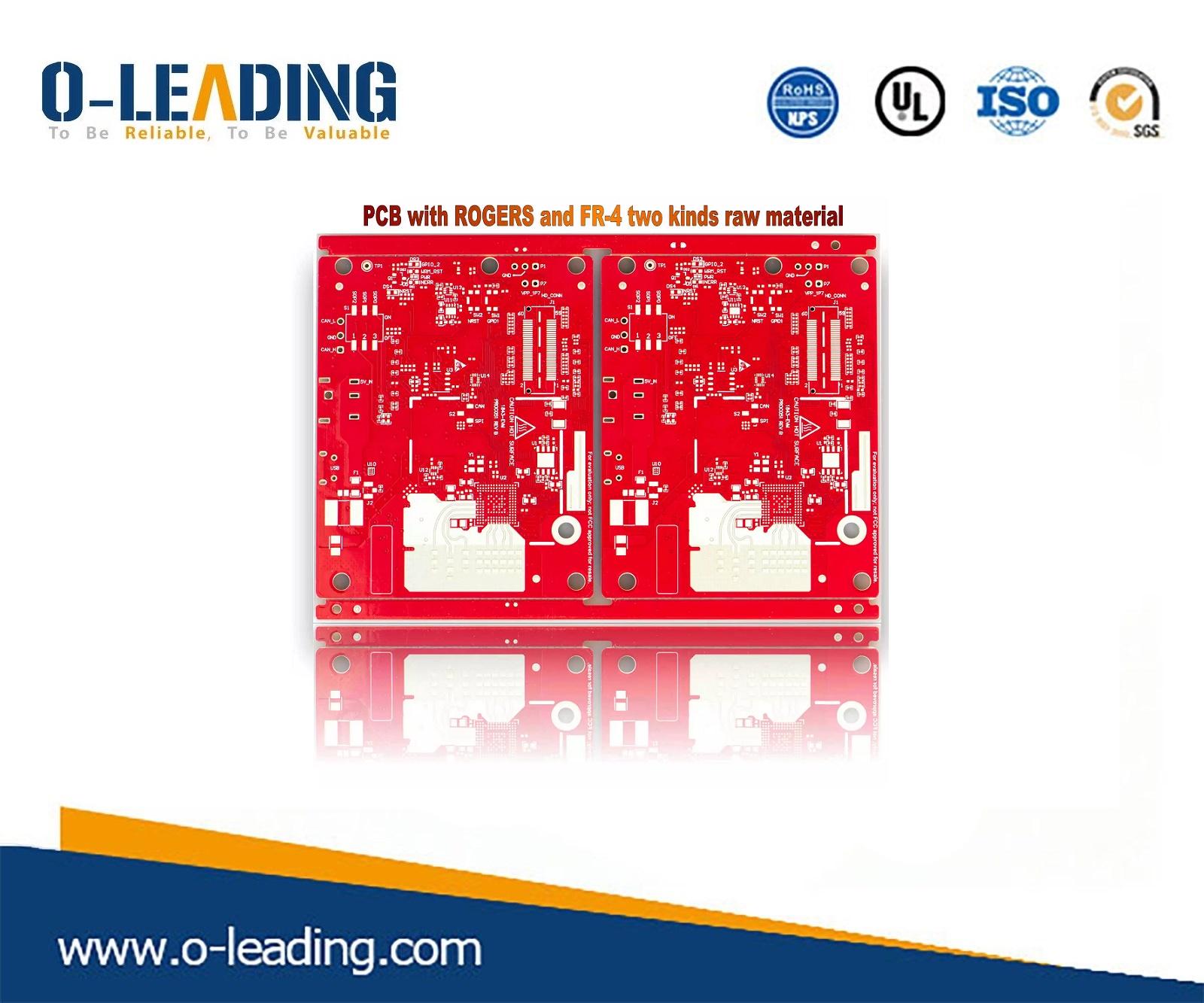 Rogers Material and 370HR FR-4 Circuit PCB 94V0 Board With Rohs 6L Multilayer with immersion Sliver