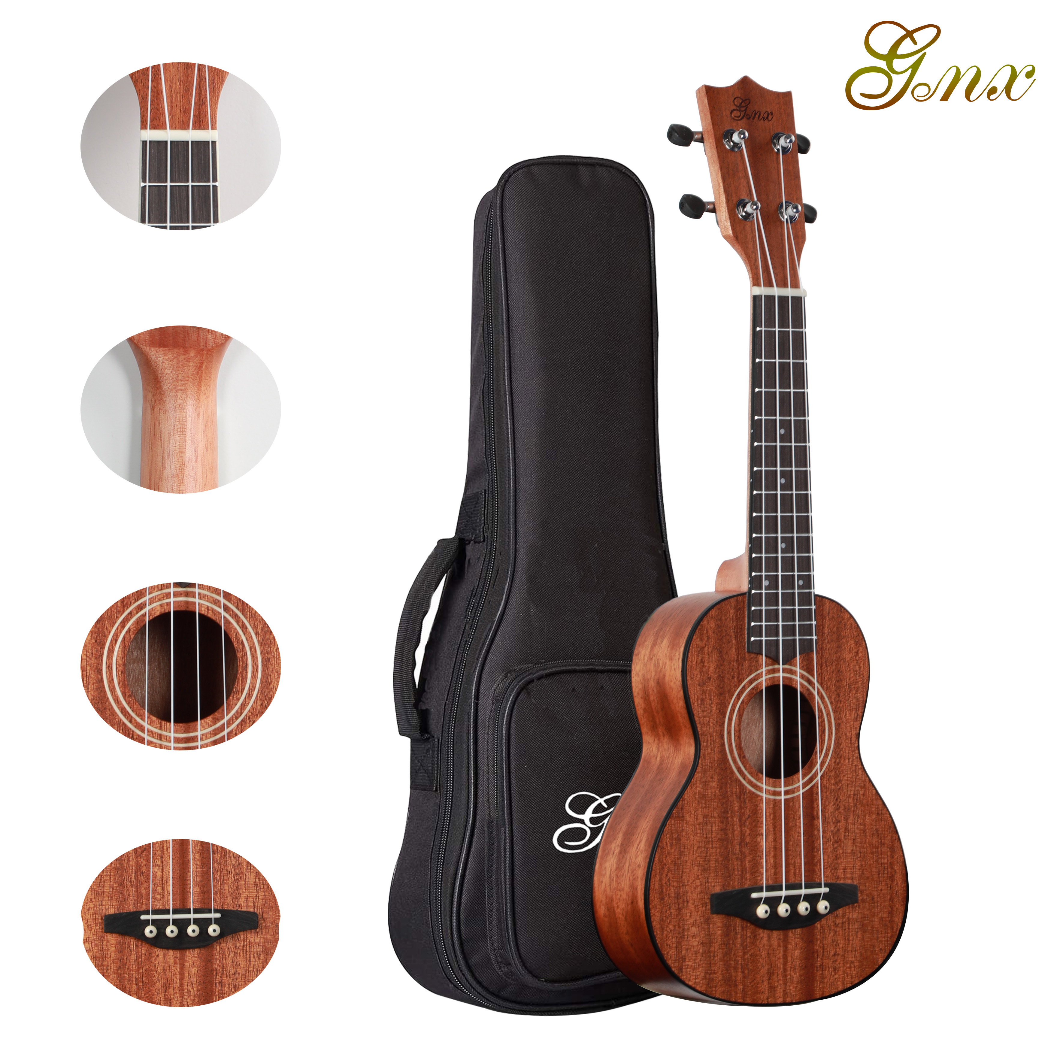 Mahogany ukulele black binding