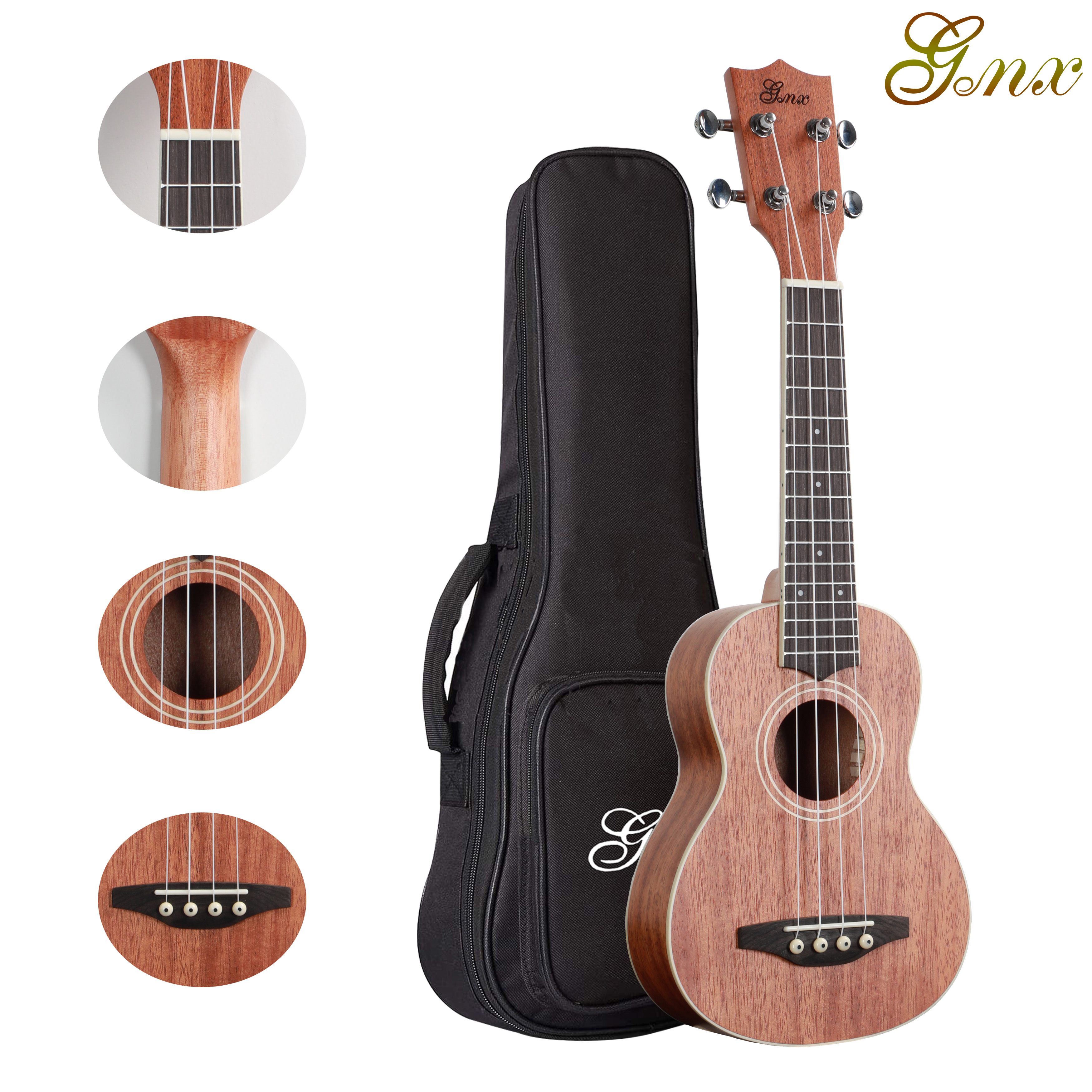 Mahogany ukulele White binding