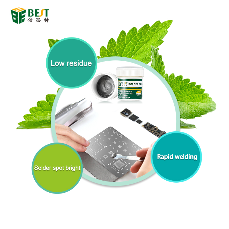 BEST-506 40 جرام Sn63Pb37 معجون لحام فضي قصدير لحام للإلكترونيات
