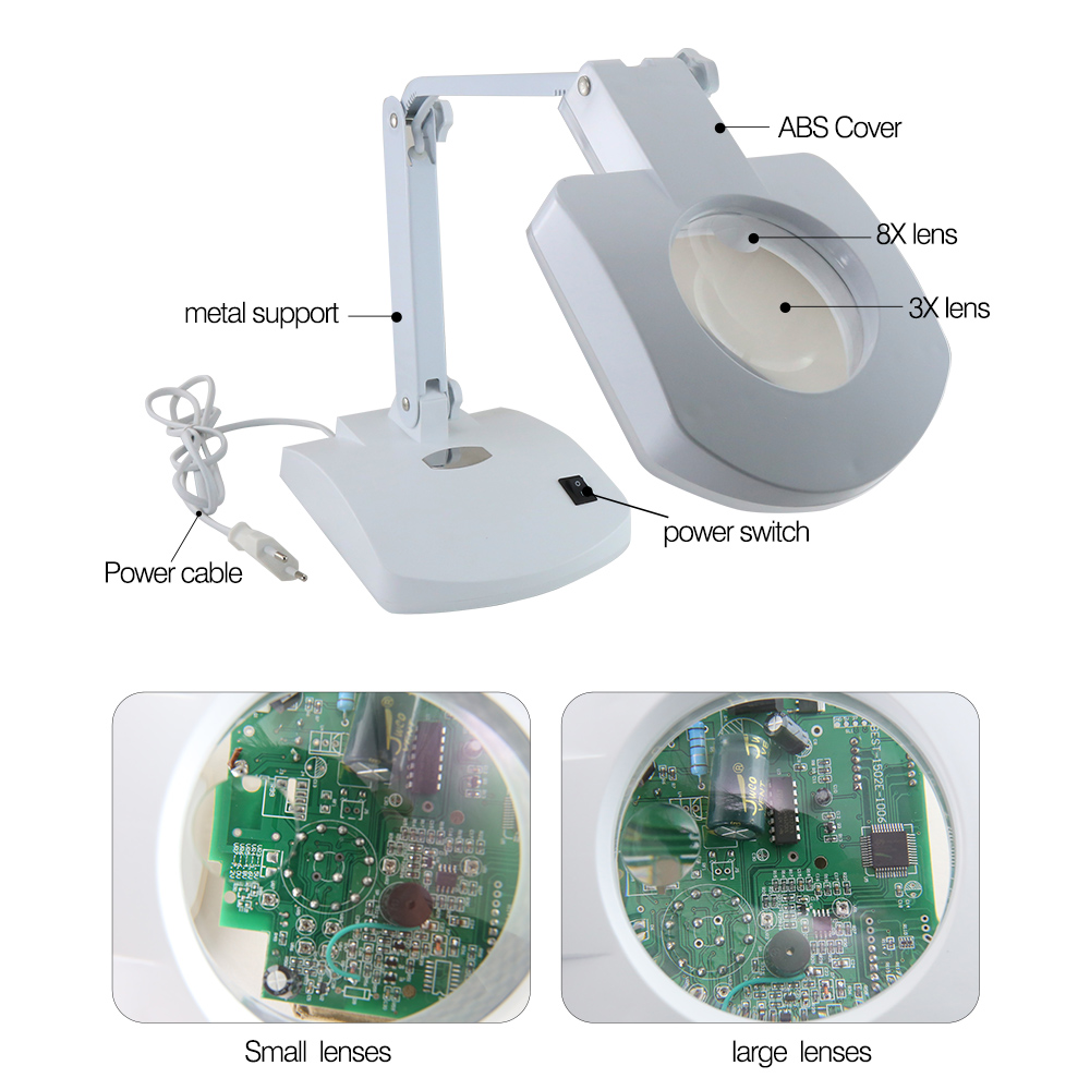 BEST-8611BL Table magnifying glass with light stand