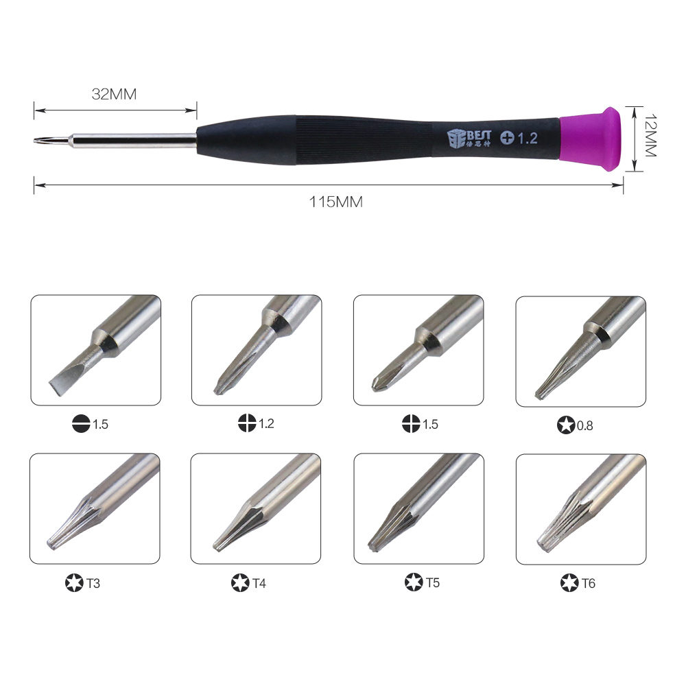 Best-8801A 8pcs Multi-fonction Screwdriver Set Outils de réparation de téléphone portable
