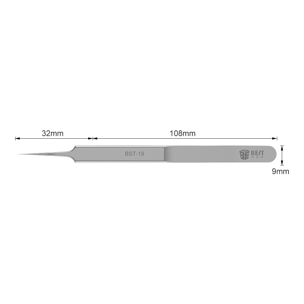 BST-19 La más nueva de alta calidad extra larga de alta calidad de precisión de chip de acero inoxidable Conductor Pinzas de alambre Extensión de pestañas Volume Tweezers