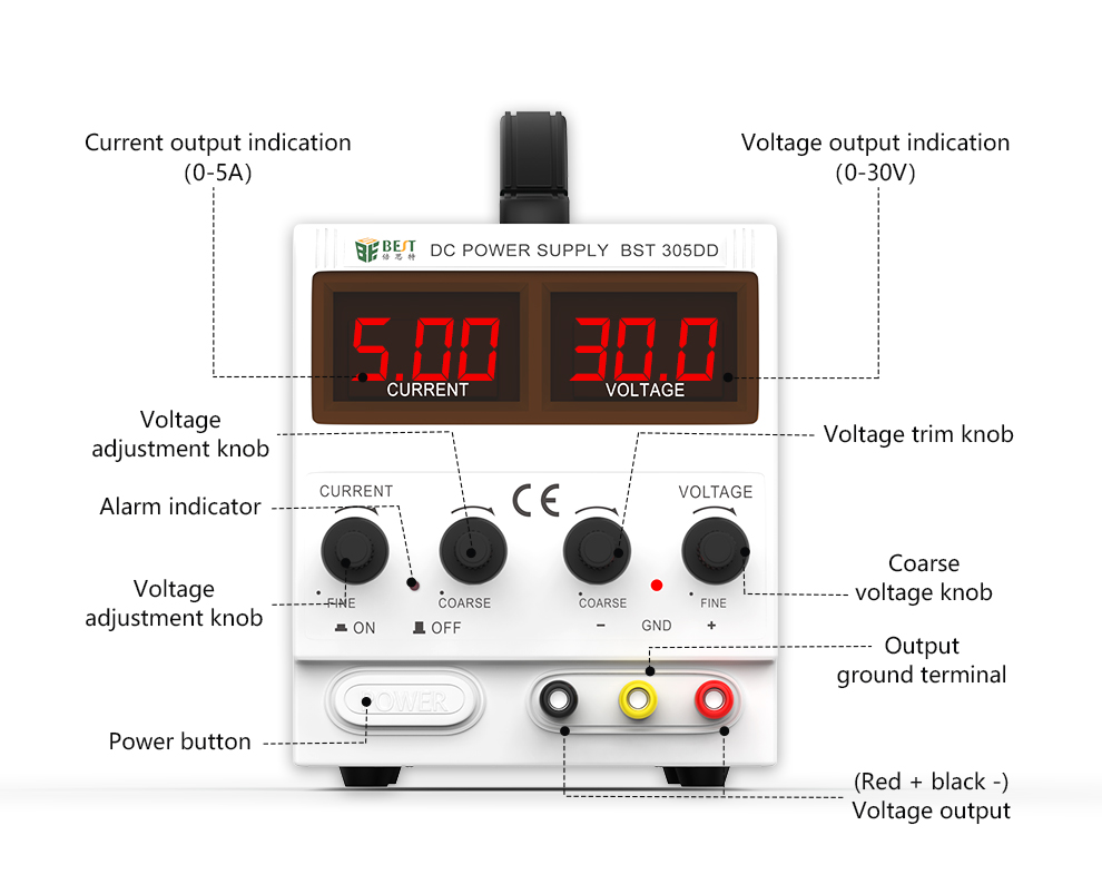 BST 305DD المصنع مباشرة DC فتح الطاقة المزدوجة الناتج ينطبق على إصلاح الهاتف المحمول