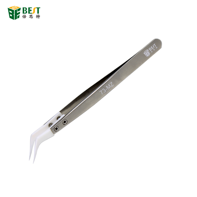 BST- 73 MZ Anti-static ceramic and stainless steel tweezers of custom eyelash applicator tweezers eyebrow